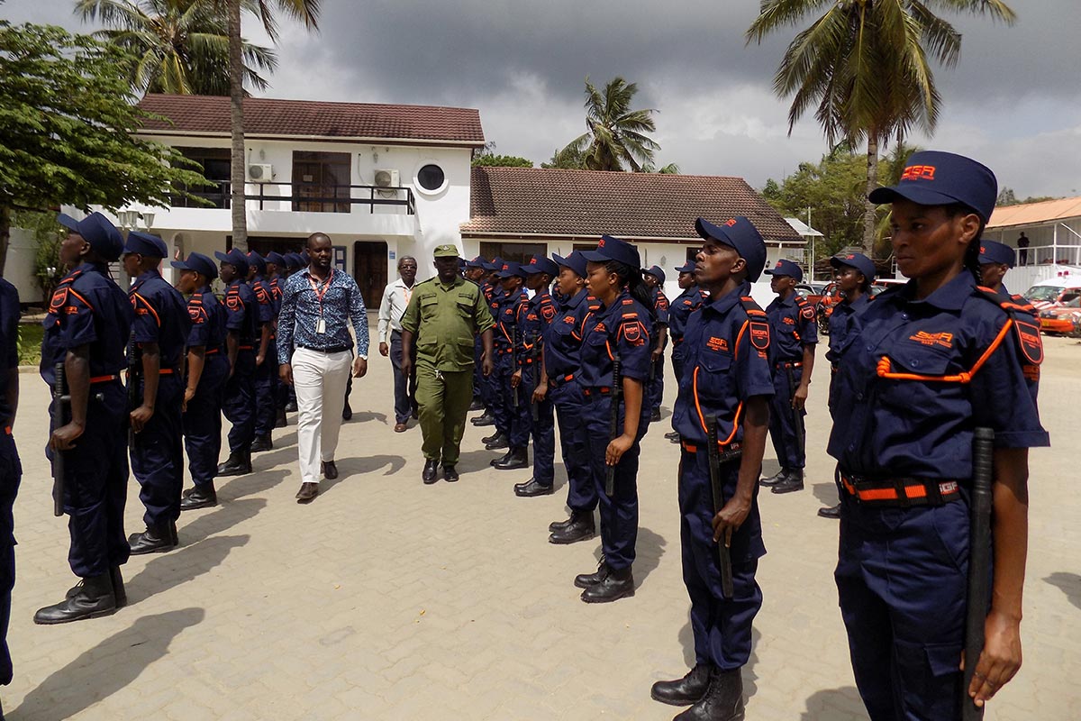 SGA Security personnel in lineup