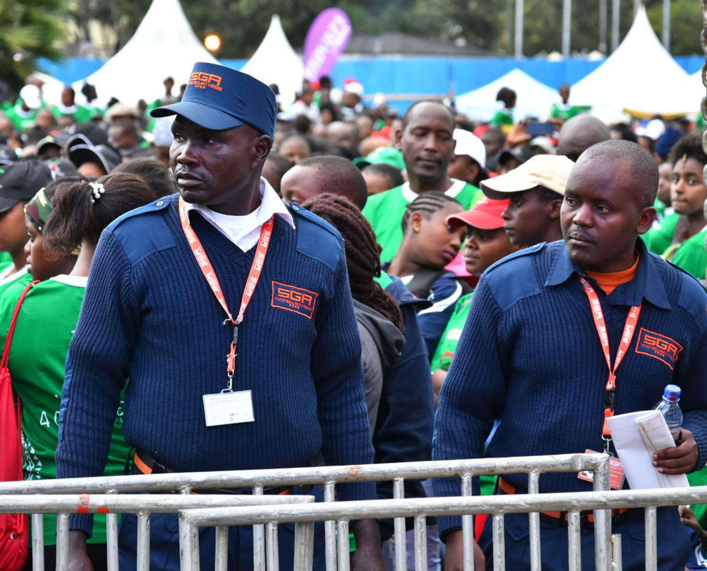 SGA security men at an event